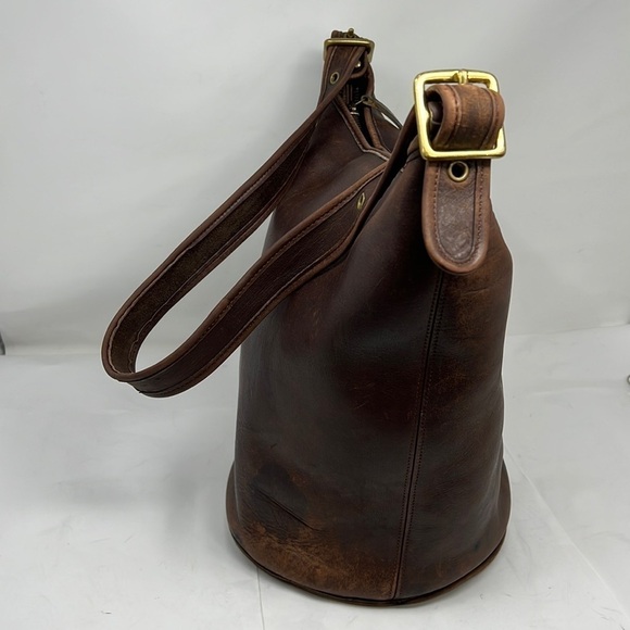 Coach Brown Duffle Feed Sac Shoulder Bag XL F7D - Picture 5 of 16